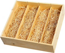 Houten geschenkkist 4 flessen (750 ml)