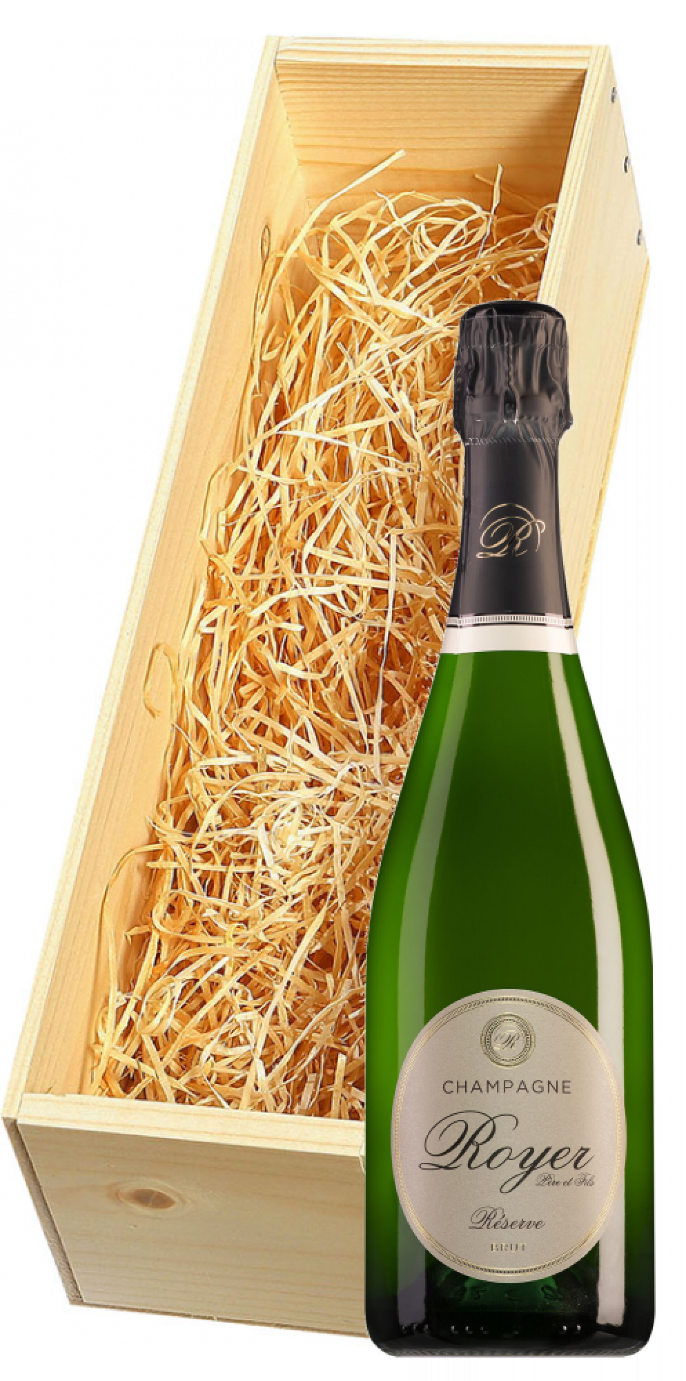 Wijnkist met Royer Champagne Réserve Brut